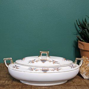 Vintage Homer Laughlin Soup Tureen Rosewood Pattern - Made in USA